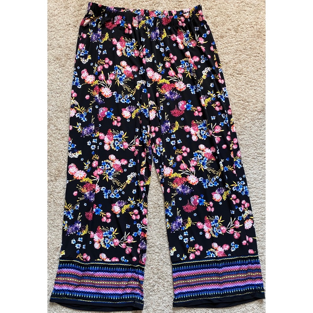 Floral Pattern Stretchy Pants - image 1